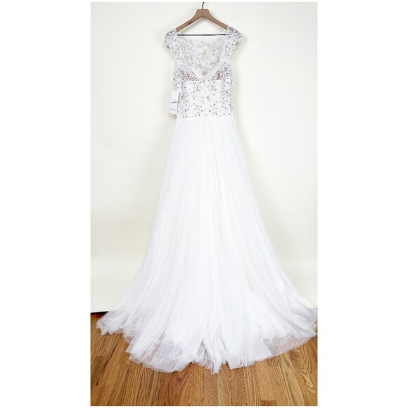 Theia Ivory Lace Wedding Dress - Picture 9 of 15